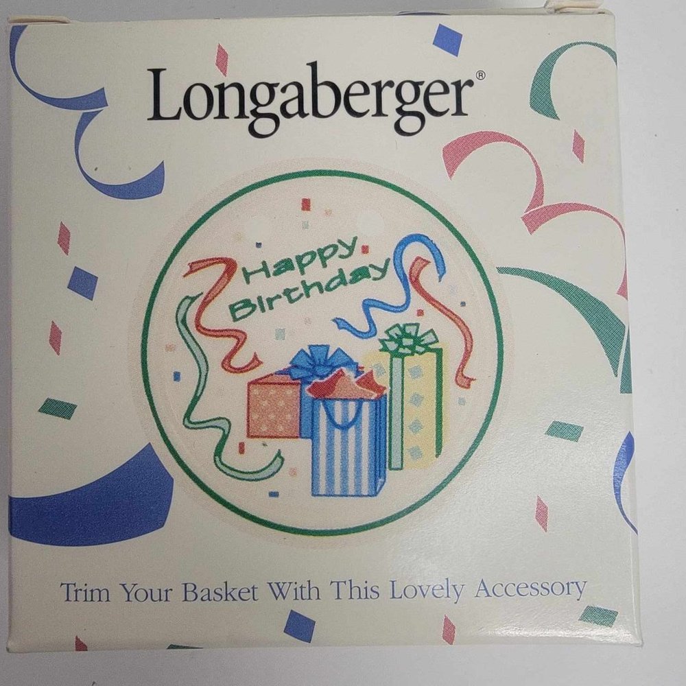 Longaberger Happy Birthday Tie On #31747 for baskets NEW Accessory